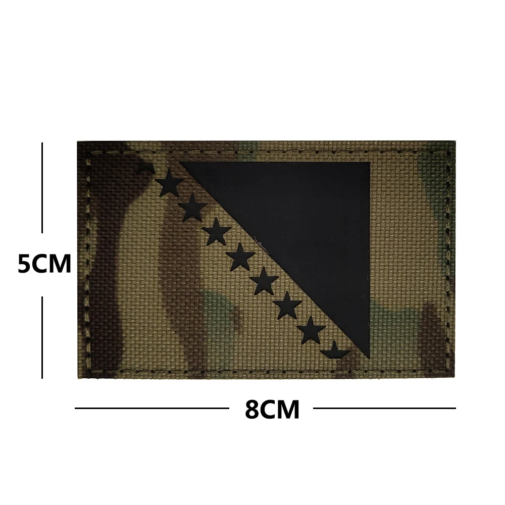 Parches de bandera bordados reflectantes infrarrojas IR, Parche de goma con apliques para ropa, gorra de chaqueta - imagen 4