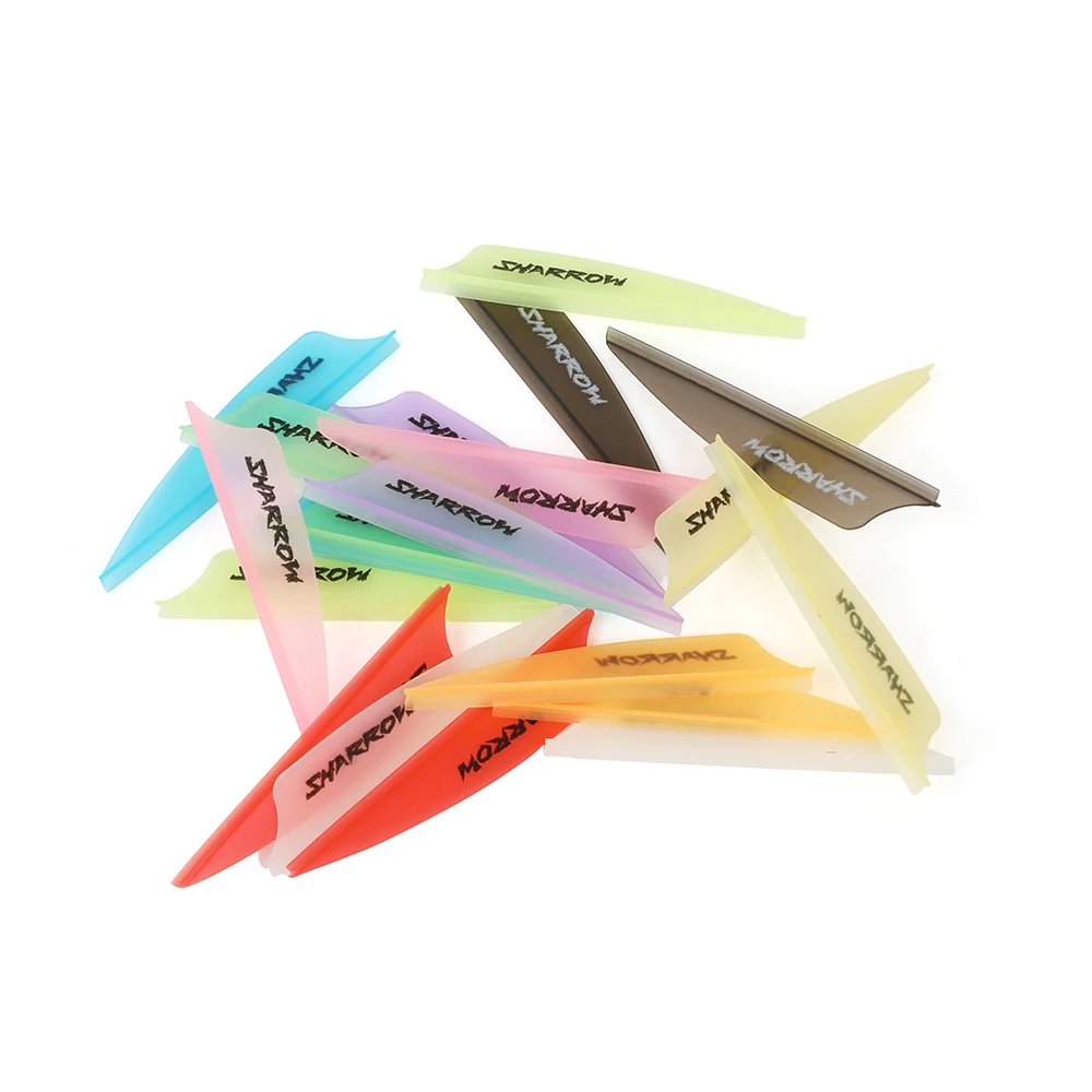 50 Uds pluma de flecha de goma 2/3/4 pulgadas paleta de flecha transparente Fletching flecha de carbono tiro con arco objetivo de caza - imagen 4