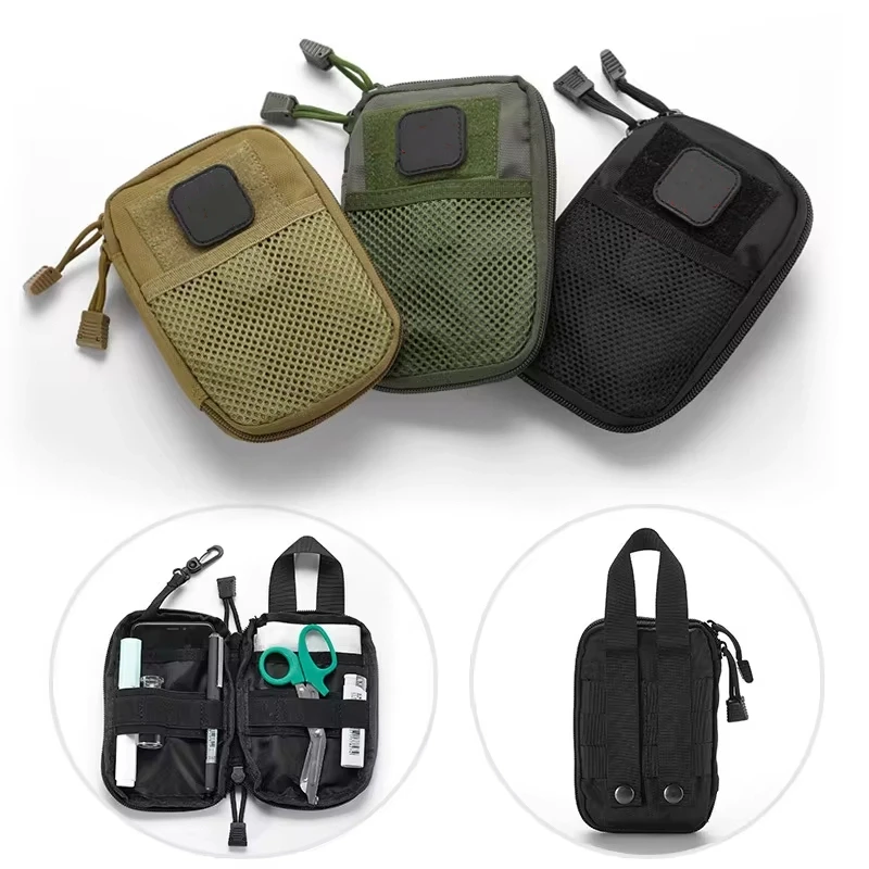 Riñonera táctica EDC Molle y bolsa táctica de primeros auxilios EMT, pequeña bolsa de primeros auxilios con soporte para teléfono para caza y senderismo - imagen 4