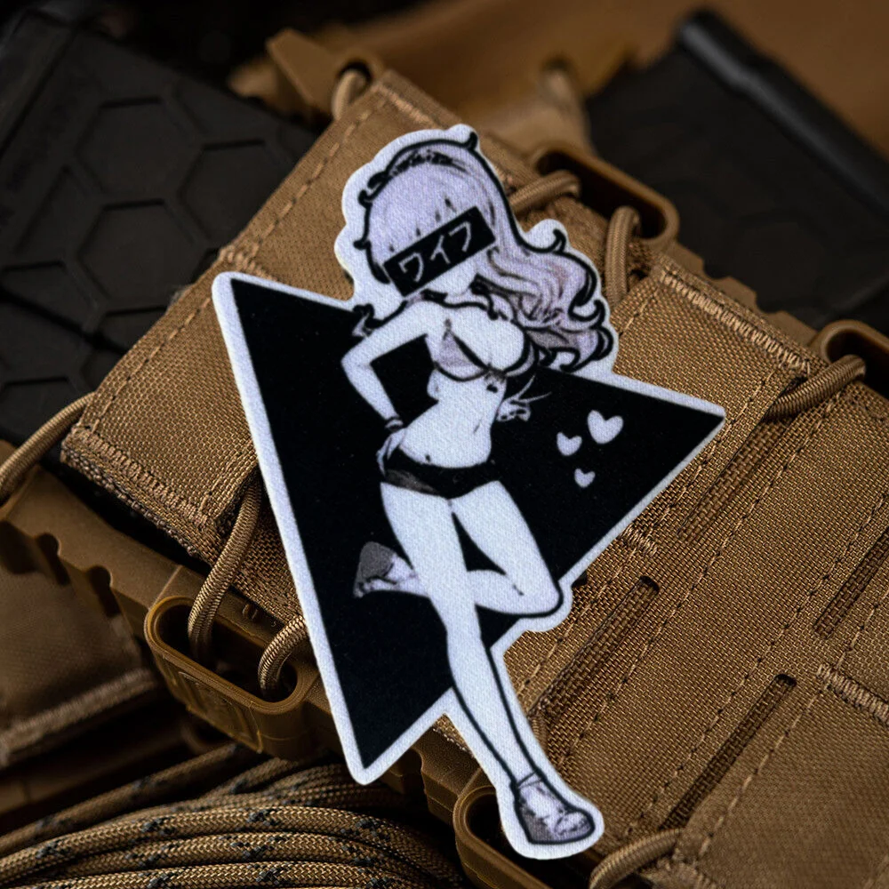 Waifu-Emblema de gancho y bucle impreso para niñas, parche táctico de Chica de Anime en ropa, insignia de moral militar, brazalete, pegatinas para mochila - imagen 2