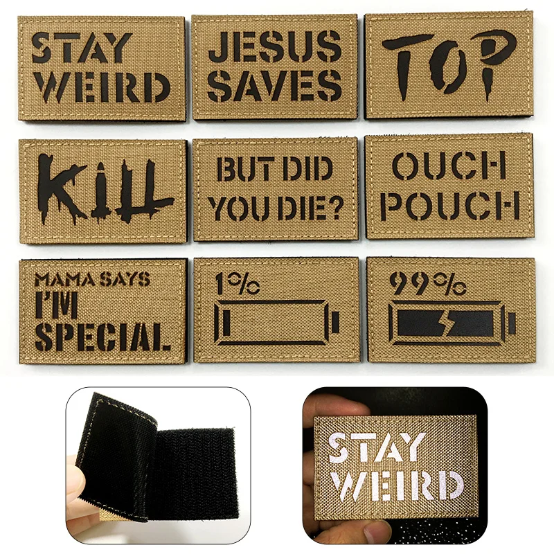 Parches tácticos multiusos, parches reflectantes infrarrojos IR para mochila, chaleco, ropa, insignias para exteriores, gancho y bucle, 1 unidad - imagen 2