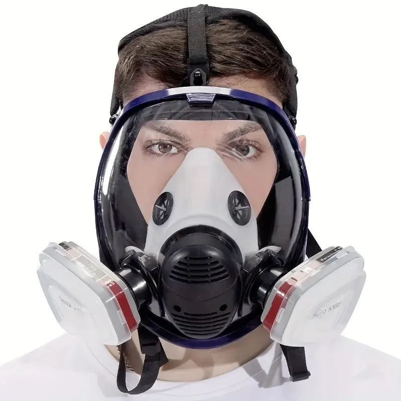 Máscara facial completa con lentes de alta definición 6800, máscara de gas, máscara de pintura en aerosol industrial, filtro de trabajo de seguridad, protección contra formaldehído - imagen 3