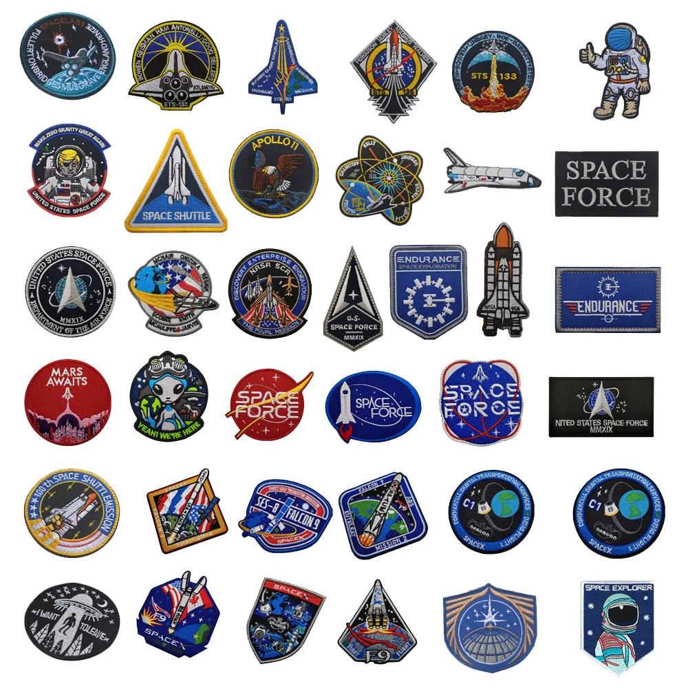 Bolsa al aire libre lanzamiento un insignia de cohete Alien Falcon astronauta exploración espacial resistencia bordado STS Discovery parche de astronauta - imagen 3