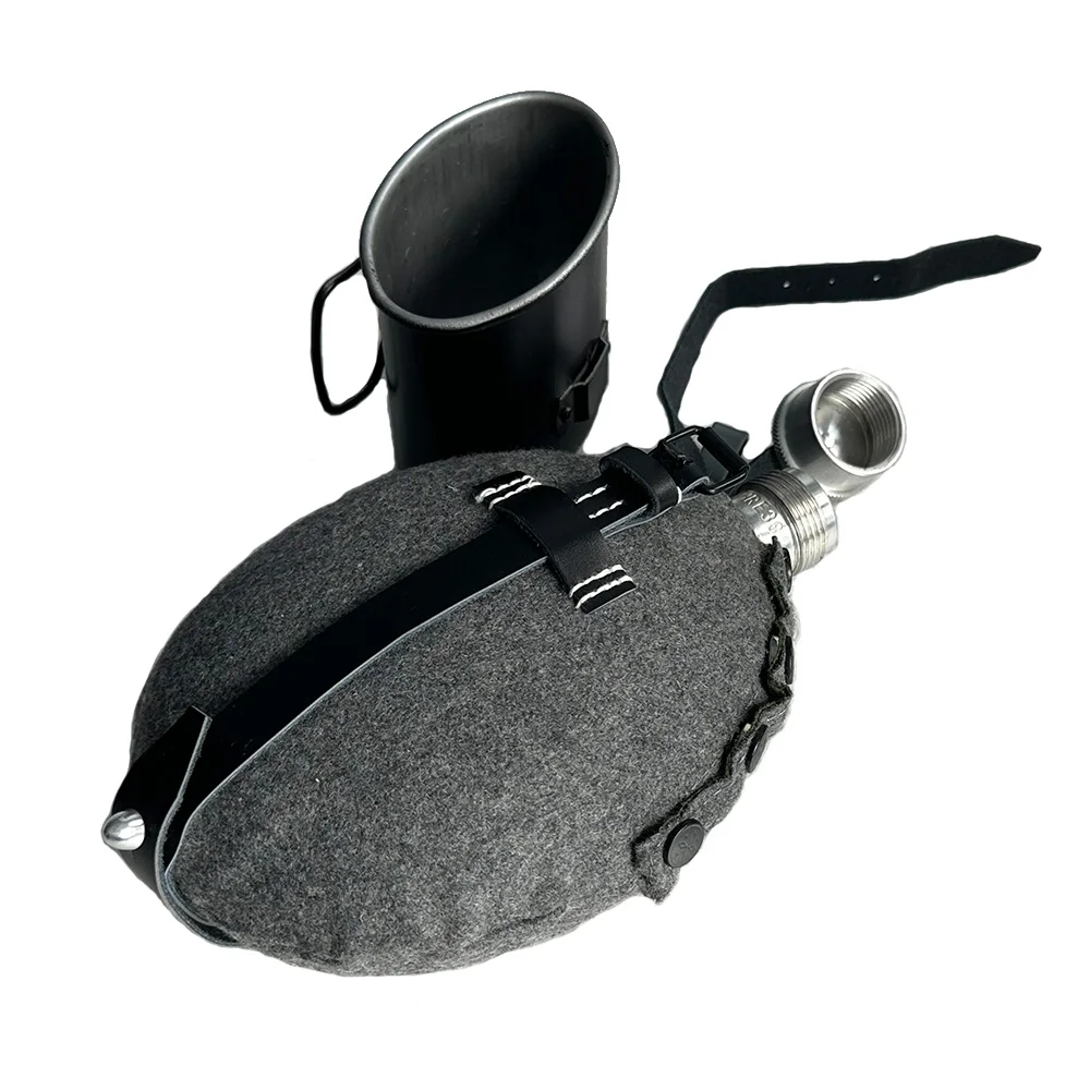 Hervidor de la Segunda Guerra Mundial, caja de arroz, equipo táctico Vintage, equipo portátil de Metal para soldado, botella de agua M31, cantimplora - imagen 5