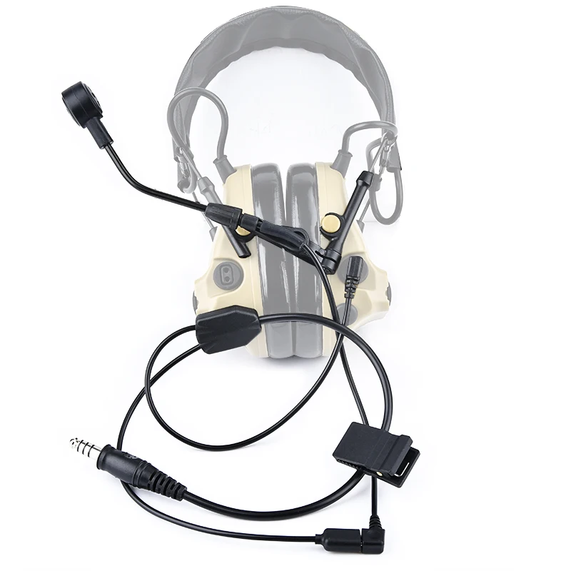 WADSN C3 auriculares tácticos Cable de micrófono inalámbrico auriculares con PTT accesorio de empuje para hablar para comunicación de tiro de caza - imagen 4