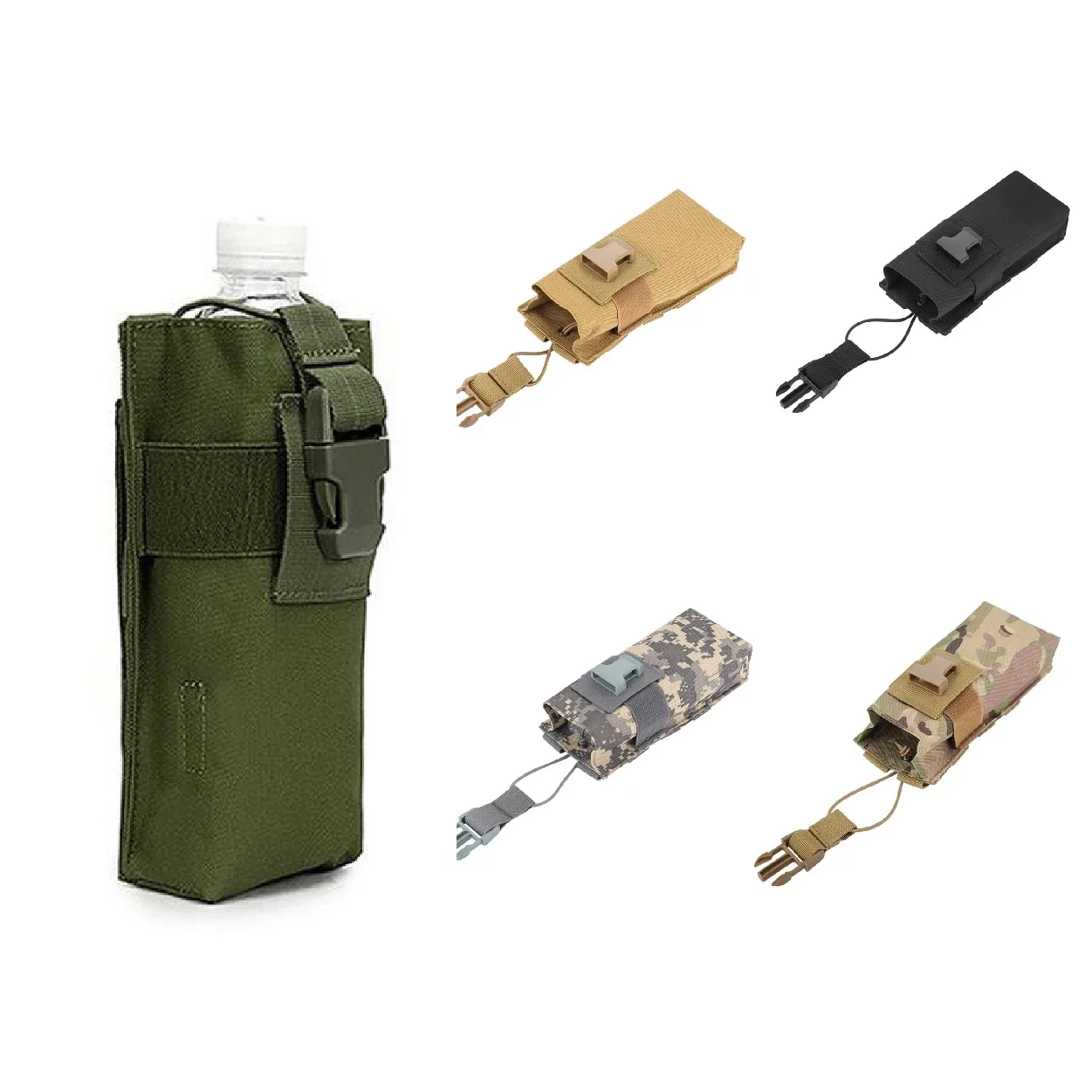 Soporte táctico para botella de agua Molle, bolsa para Radio, deportes al aire libre, Camping, caza, Walkie Talkie, funda, riñonera