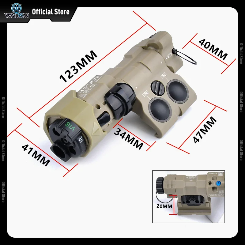 MAWL-C1 táctico WADSN + láser rojo verde azul IR punto apuntando IR relleno luz estroboscópica blanca arma de caza Airsoft Accesorios - imagen 4
