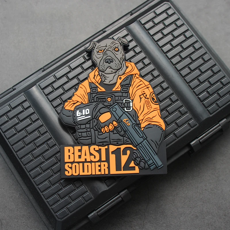 Parche de PVC 3D del zodiaco para decoración de bolsas de ropa, insignia táctica para armas, perro, dragón, conejo, ganado, Tigre, bestia, soldado, 12 - imagen 5