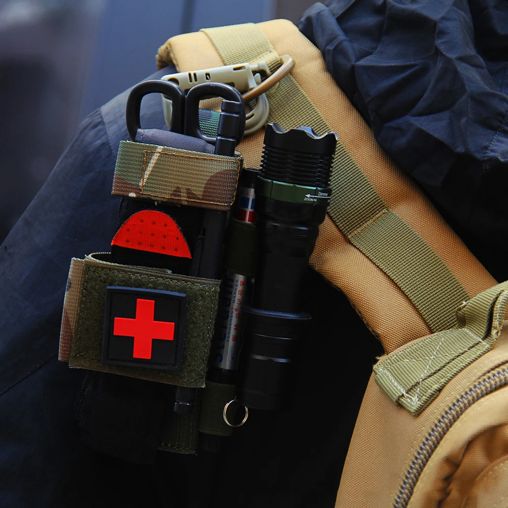 Bolsa táctica Molle EDC, bolsa de torniquete rápido, bolsa médica, paquete de cintura, soporte militar para linterna de caza, Kit de primeros auxilios - imagen 4
