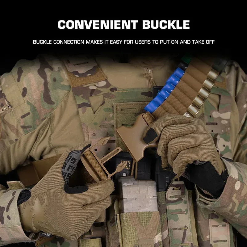 Cinturón bandolera redondo para escopeta, para granada de 16x40mm con soporte para munición GA de 8x12 - imagen 5