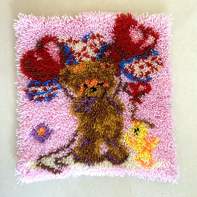 Cojín de flores Smyrna, paquete de botón, gancho de pestillo, almohada bordada, Foamiran para costura, juego de bordado de almohada - imagen 3