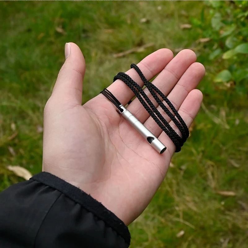 Silbato de emergencia de titanio ultraligero con cable, supervivencia al aire libre, Camping, senderismo, exploración, silbato de Camping - imagen 4
