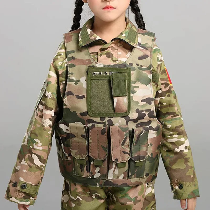 Chaleco CS para exteriores para niños, entrenamiento de combate militar para chico, equipo de protección para acampar, cazar y tiro, chaleco táctico multifunción - imagen 4