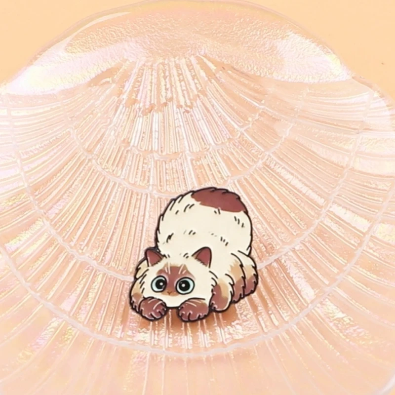 Pin esmaltado de gato bonito para solapa, broches de araña divertidos para decoración de ropa de mujer, alfileres de Metal, mochila, sombrero, insignia, accesorios