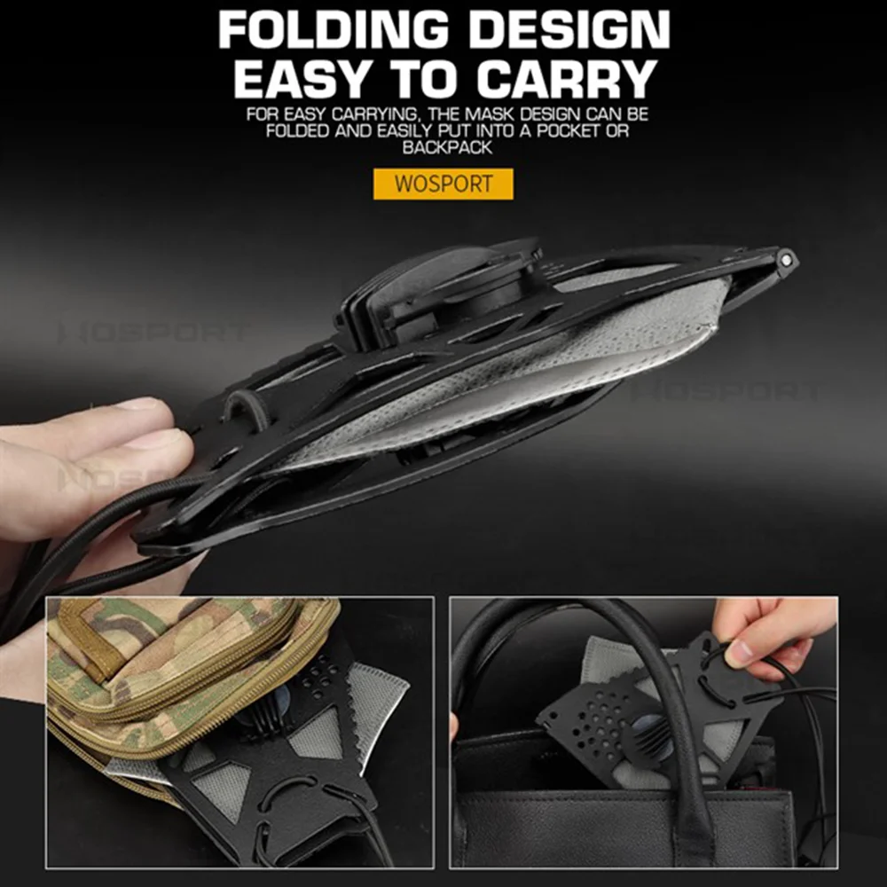 Máscara táctica con filtro reemplazable Paintball Airsoft máscara protectora media cara caza tiro mariposa máscara juego de guerra CS - imagen 2