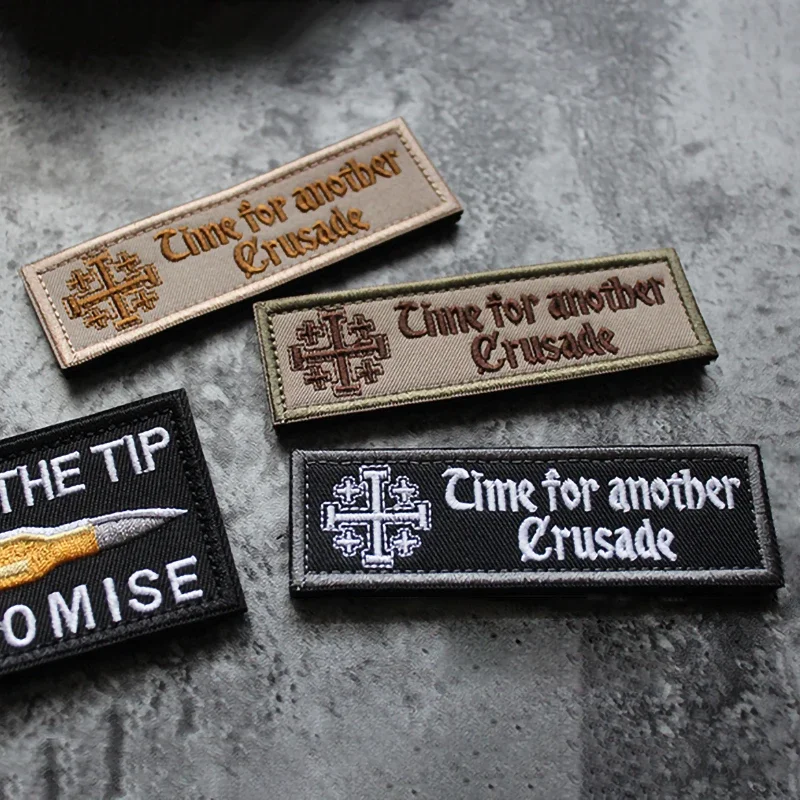Parches bordados de Caballeros de Jesús, insignias de moral cruzada, emblema táctico militar, parches bordados para ropa, chaquetas - imagen 3