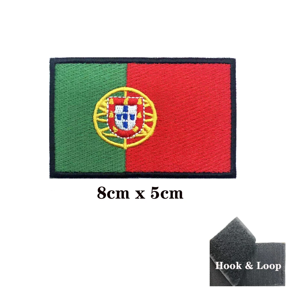 Parches de Portugal con bandera portuguesa, brazalete, parche bordado, gancho y bucle, insignia bordada con hierro, raya militar - imagen 3