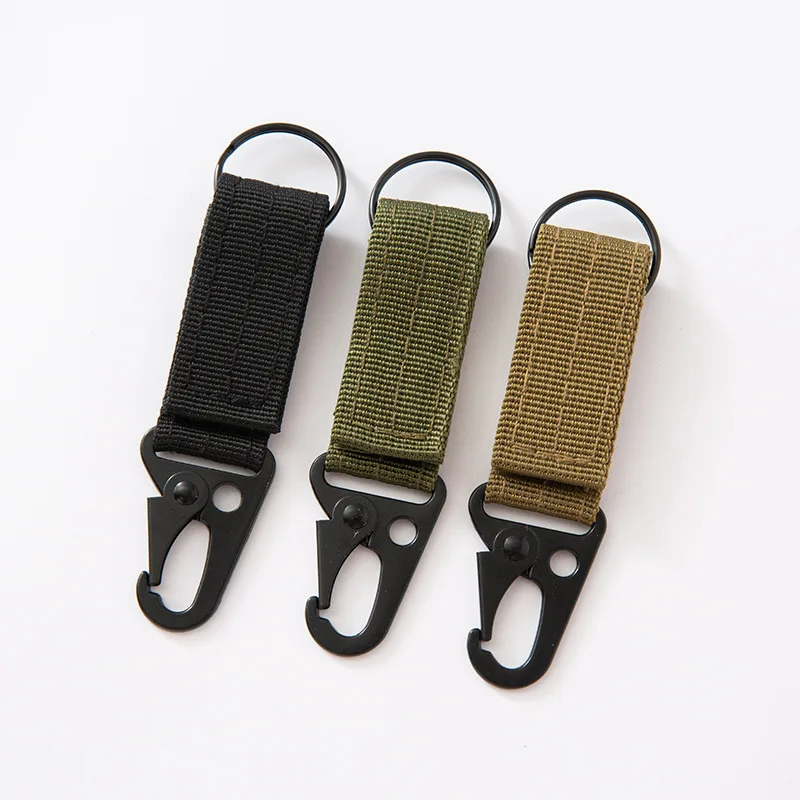 Gancho táctico MOLLE de nylon con velcro y llavero metálico - imagen 5