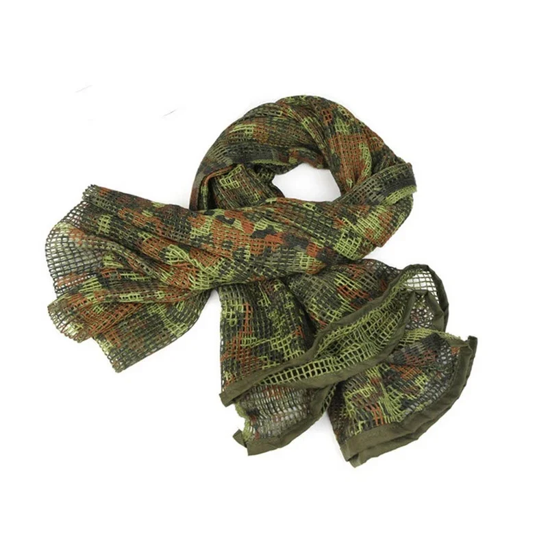Red de camuflaje, bufanda de camuflaje de red de malla táctica para juegos de guerra, deportes, caza, tiro, fotografía salvaje, bufandas de malla de camuflaje de francotirador