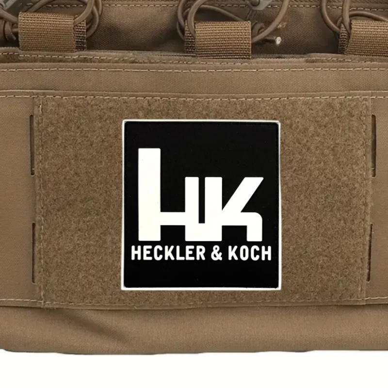 Insignia de moral táctica de PVC HK, parche luminoso Heckler y Koch, brazalete militar, gancho y bucle, mochila, accesorios de ropa, pegatina - imagen 4