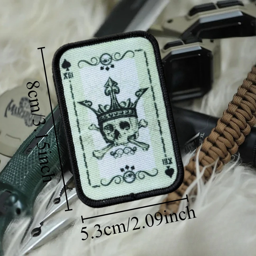 Parche táctico de moral Ace of Spades, brazalete del ejército militar, parches de gancho y bucle impresos para ropa, pegatina para mochila - imagen 2