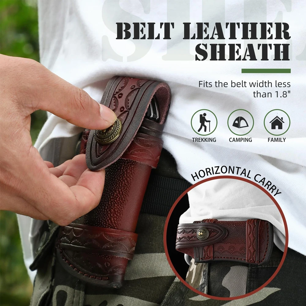 Funda de cuero de vaca para cinturones, funda protectora para almacenamiento de cuchillos, multiherramienta - imagen 3