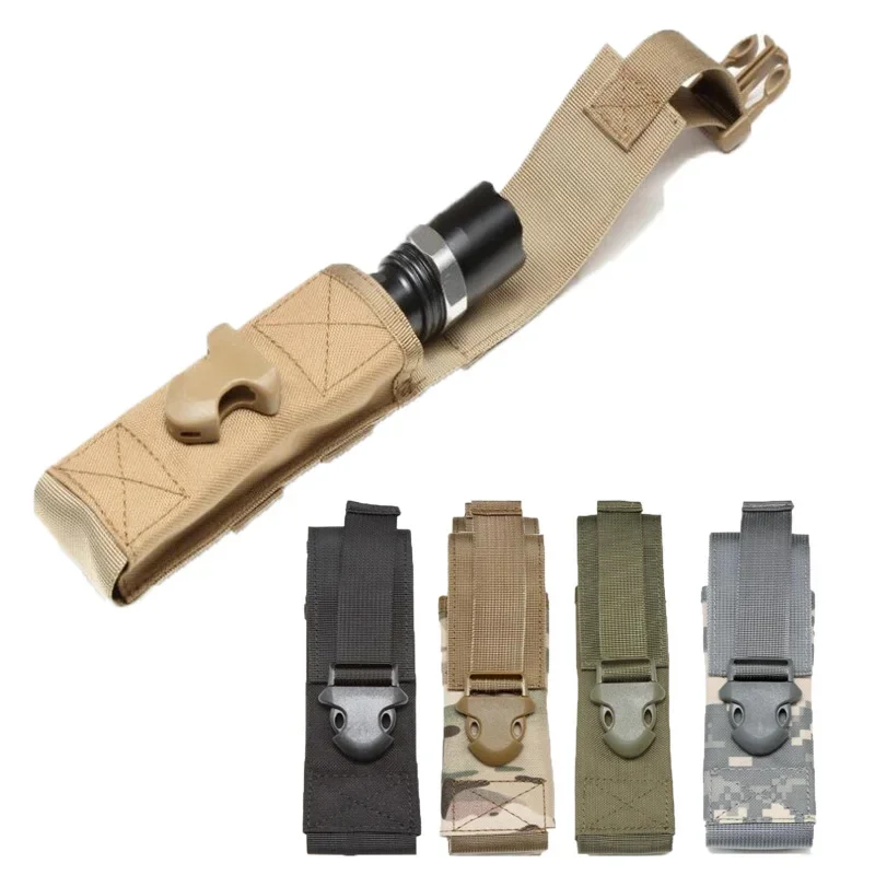 Bolsa táctica para linterna, mochila Molle de nailon para Airsoft, bolsa de fijación para cinturón Molle, accesorios para herramientas de caza y acampada al aire libre - imagen 4