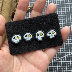 Parche morale calavera con luz nocturna - tactico PVC setas venenosas