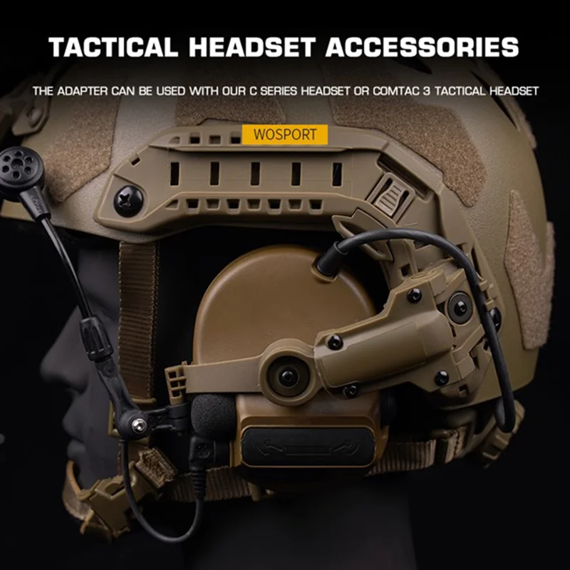 Adaptador de riel de casco táctico militar para auriculares tácticos de la serie C, adaptador de soporte de auriculares con rotación de 360 °, compatible con OPS CORE ARC M-LOK - imagen 2