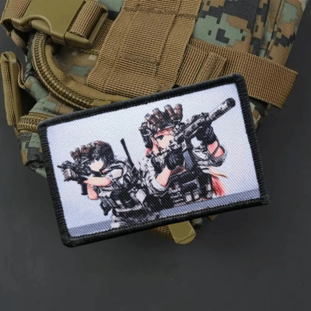 Parche táctico impreso de Chica de Anime, apliques de emblema de gancho y bucle de fuerzas especiales, insignia de moral militar, brazalete, pegatinas para mochila - imagen 4