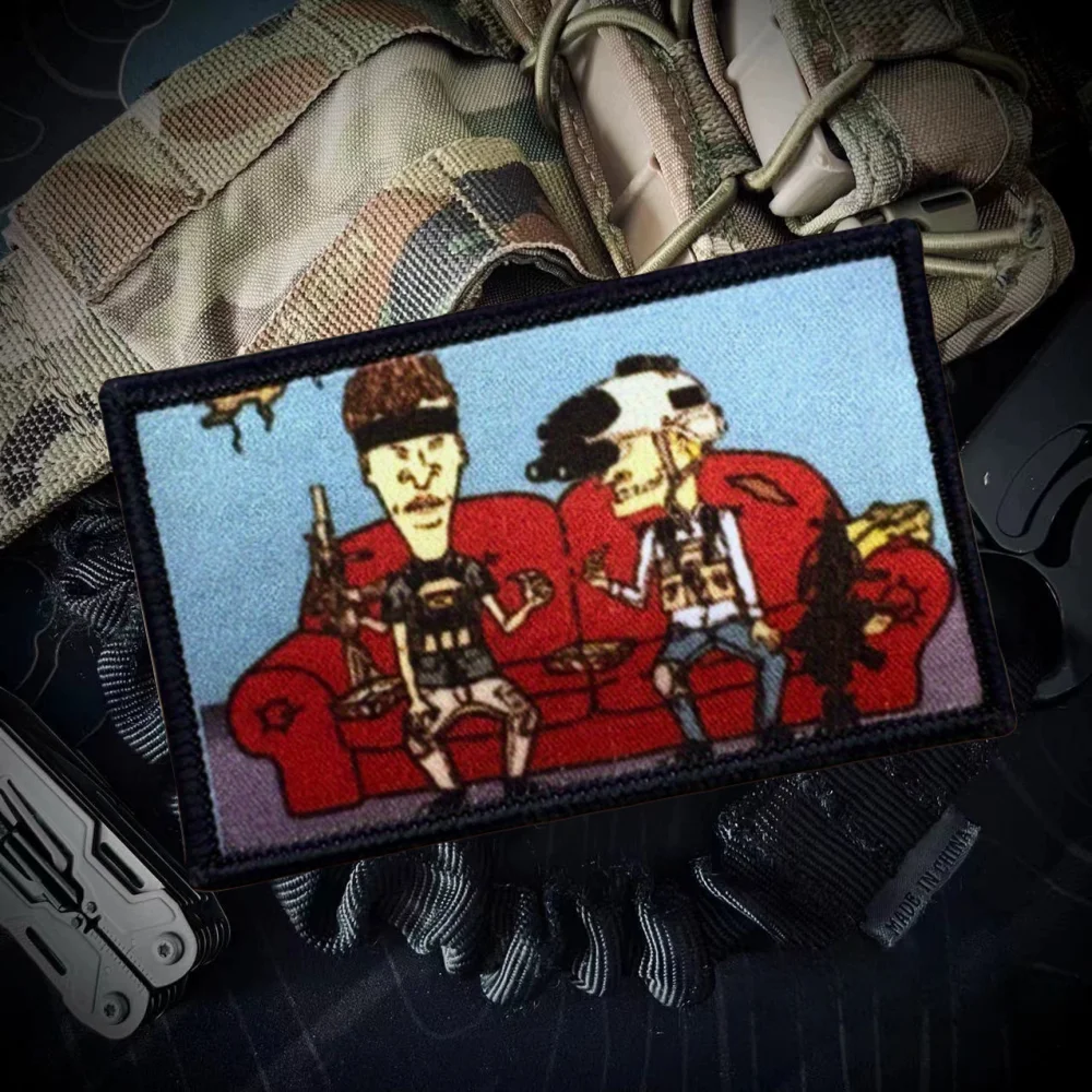 Parche de insignia de moral de soldados de Anime militar, parches de gancho y bucle impresos divertidos, brazalete, mochila táctica, pegatinas para ropa