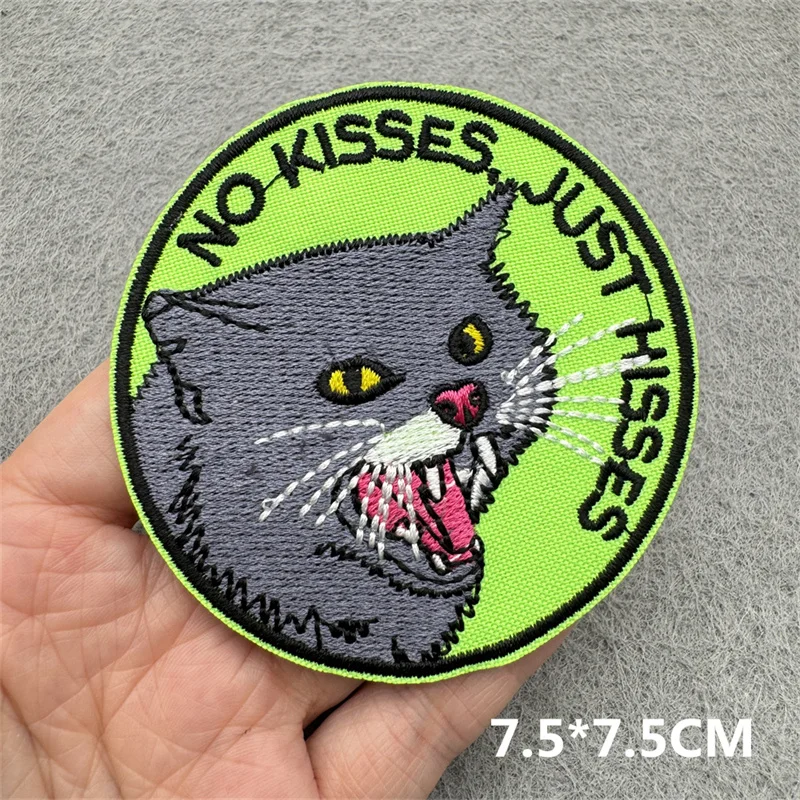 Parche bordado de gato de dibujos animados, parches para planchar para ropa, parches de animales DIY para ropa, pegatinas para coser - imagen 2