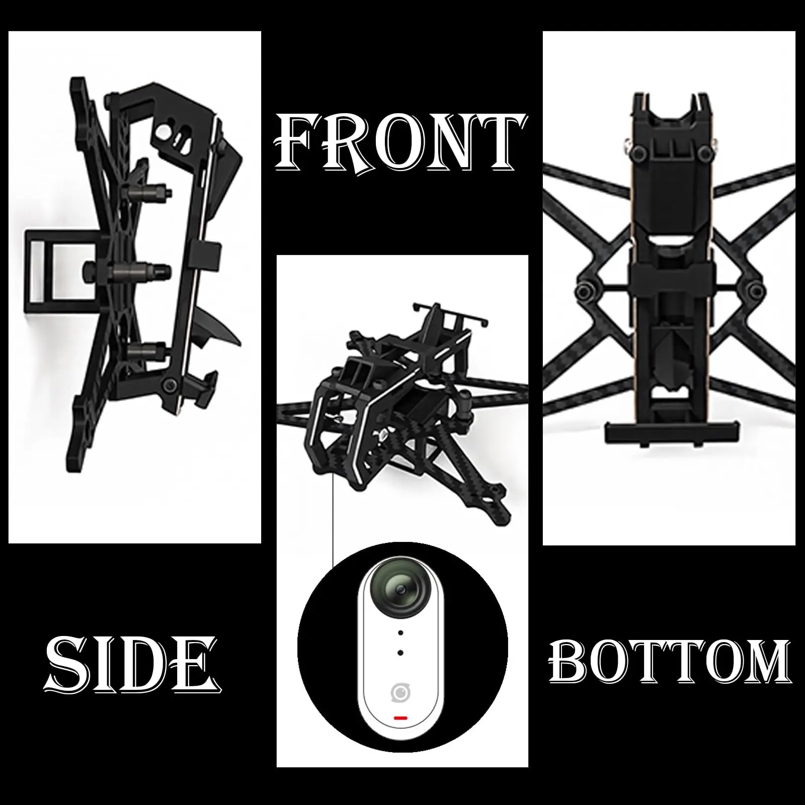 Kit de marco de Dron de carreras con visión en primera persona de 2 pulgadas, marco de palillo de dientes ultraligero de fibra de carbono 3K, marco de aire de Dron de alta velocidad para vuelo interior/exterior - imagen 4