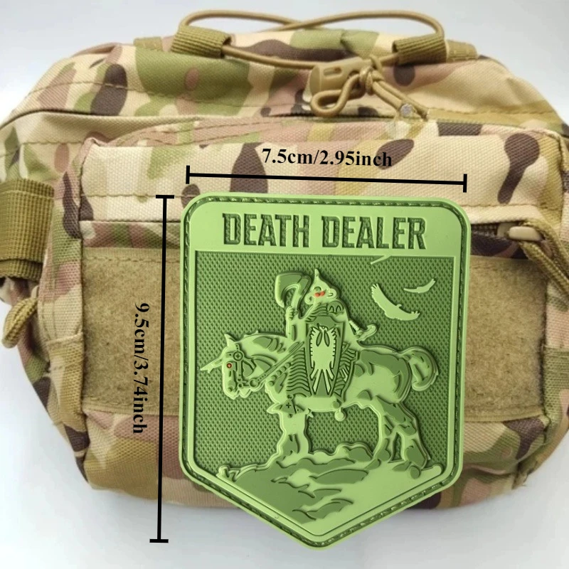 Parche táctico de PVC 3D con calavera para ropa, insignia de moral, parche militar con gancho, accesorios para mochila, brazalete - imagen 2