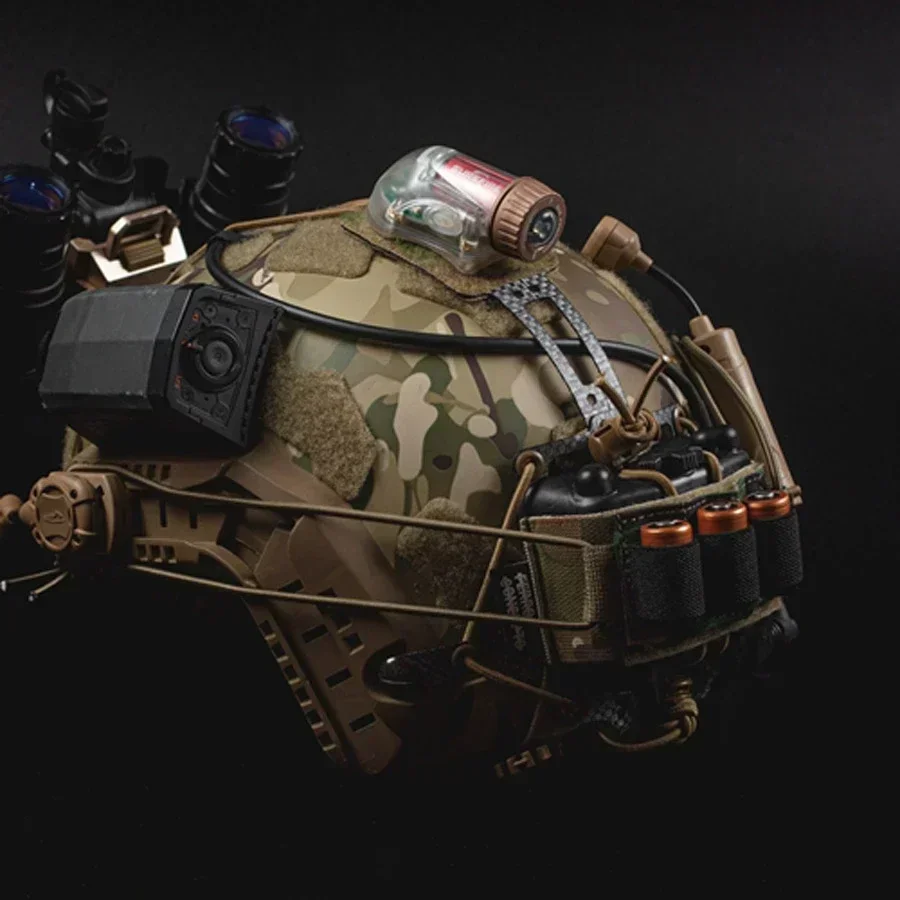 Cordón de montaje para casco de caza, bolsa de tablero de almacenamiento de batería elástica, gancho de bucle, soporte de baterías, dispositivo de cascos, banda de correa fija - imagen 5