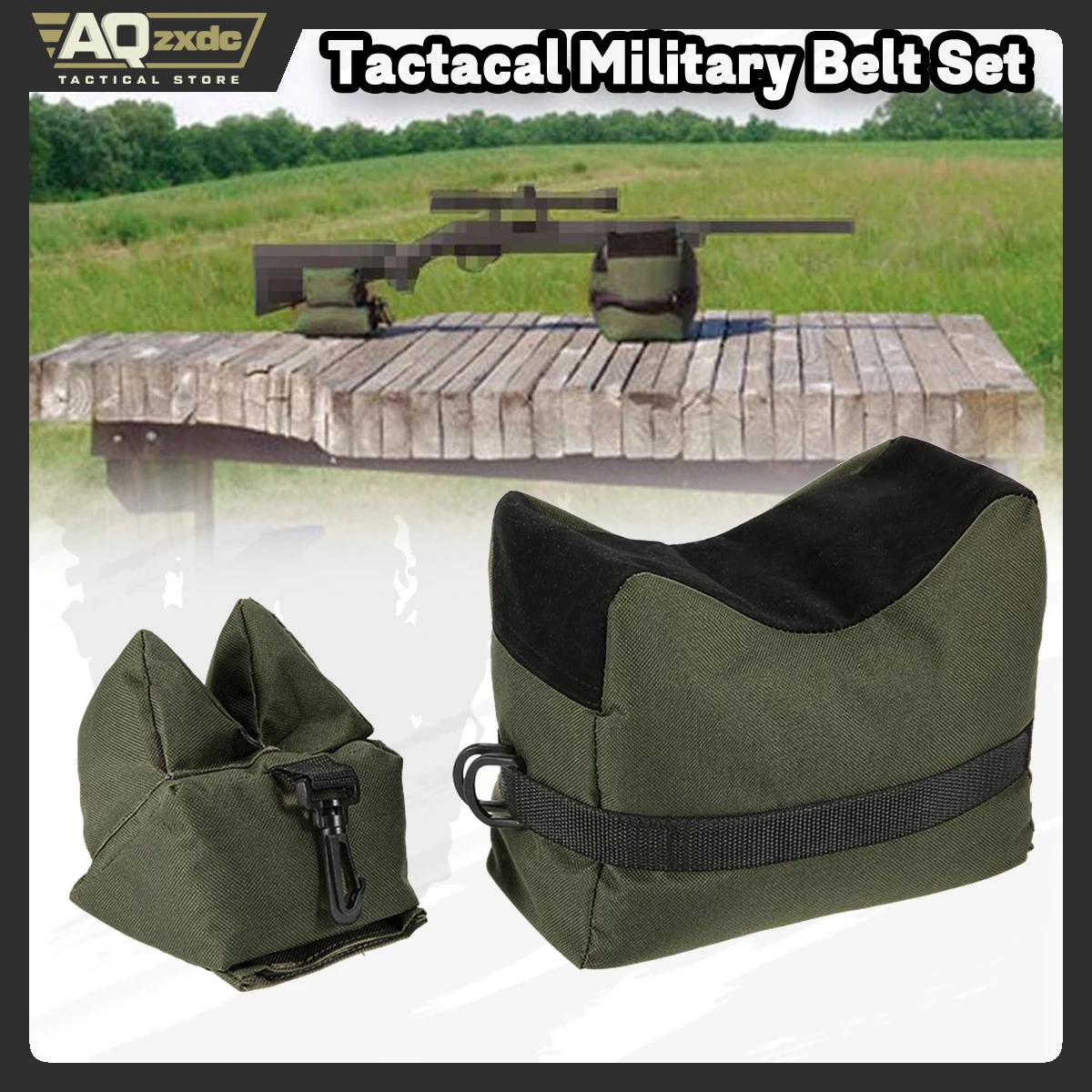 AQzxdc Bolsas de descanso para disparar Soporte delantero y trasero Soportes de soporte para bolsa de arena para pistola Rifle Tiro Fotografía de caza