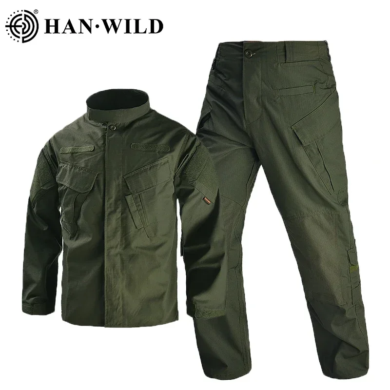 Ropa de escalada para hombre, uniforme de senderismo al aire libre, trajes de camuflaje tácticos de entrenamiento con almohadillas, camisas de caza resistentes al desgaste, conjuntos de pantalones Cargo - imagen 3