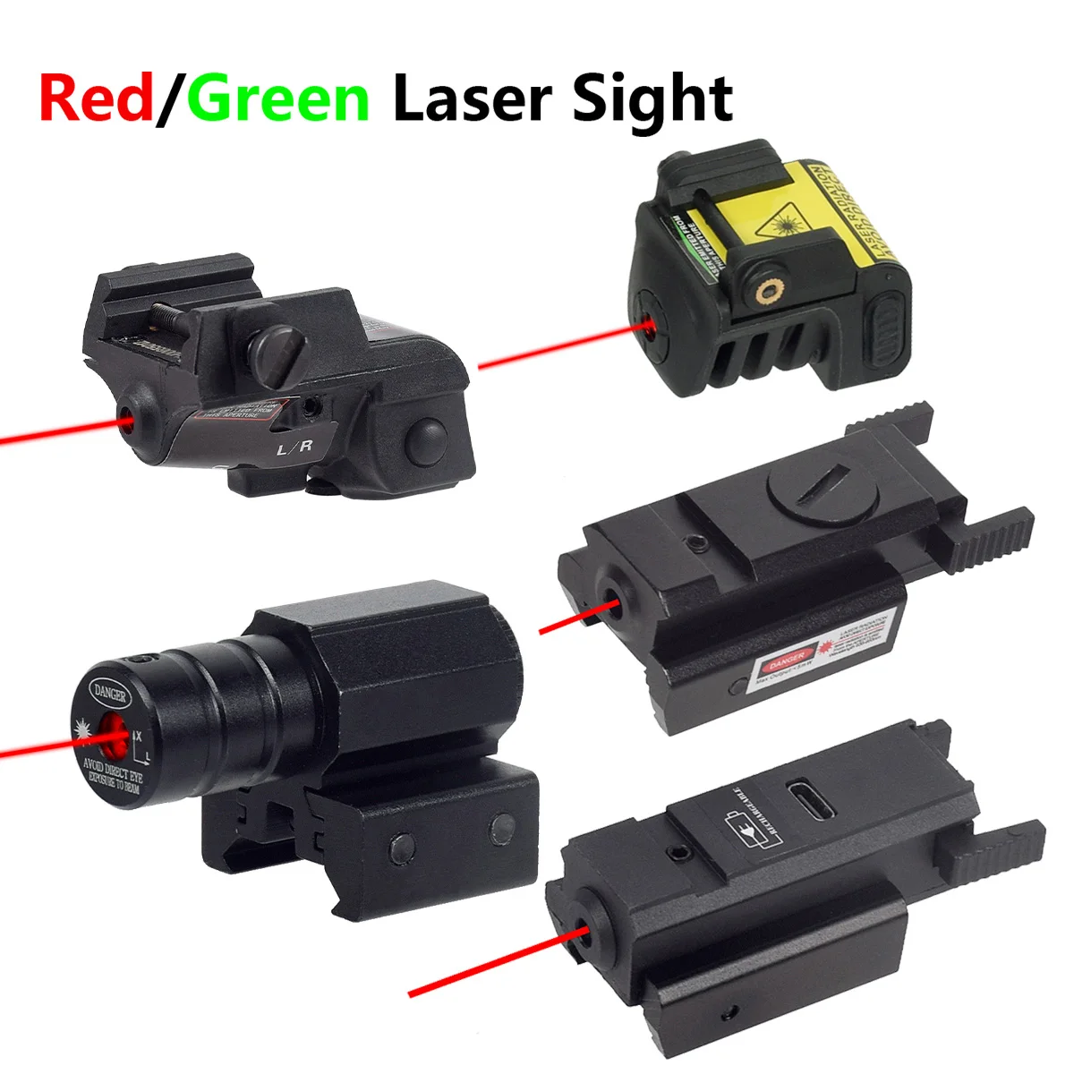 Puntero láser táctico recargable USB airsoft para pistola compacta