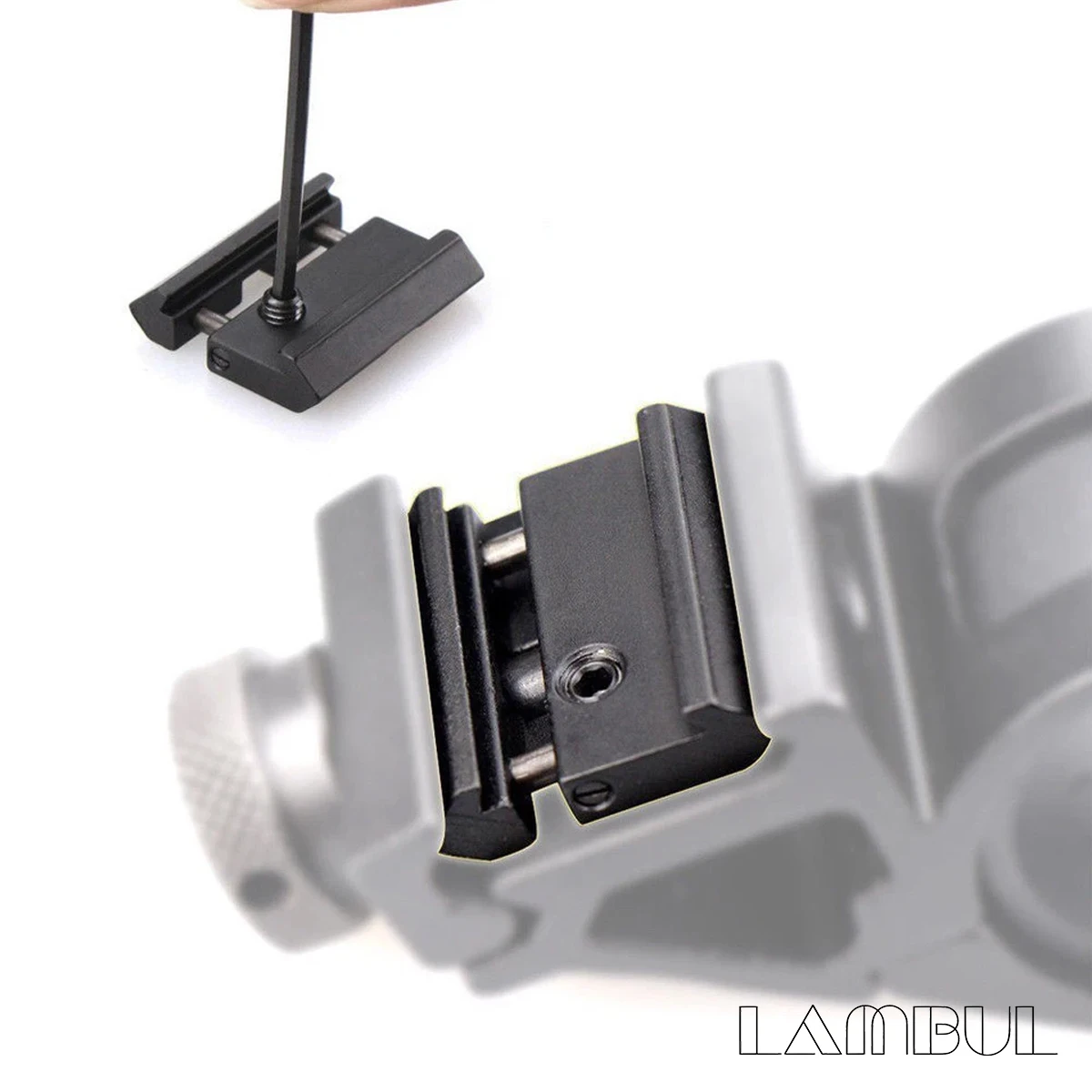 Adaptador táctico riel cola milano a Picatinny base linterna mira - imagen 3