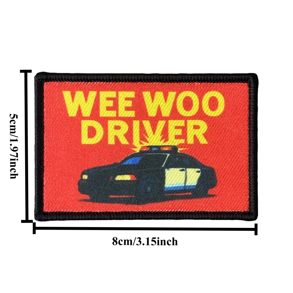 Parches tácticos WEE WOO DRWER, parche divertido de gancho y bucle, insignia militar, brazalete, pegatinas para mochila - imagen 2