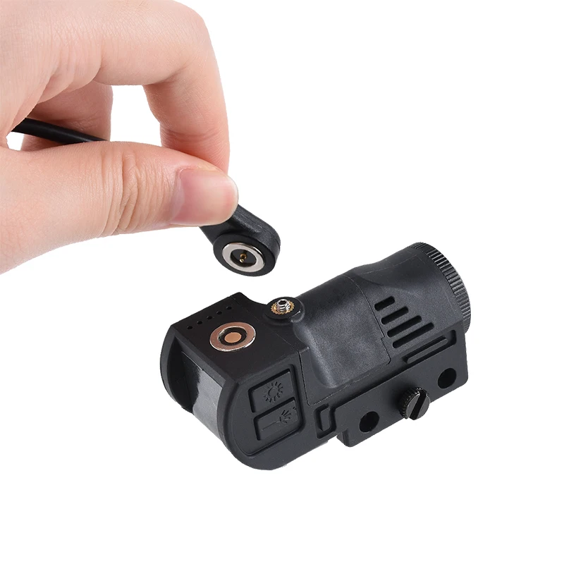 Linterna USB RD/GN/BU, luz combinada, 500 lúmenes, antorcha de pistola, carga magnética, luz de pistola Glock, lámpara estroboscópica, riel Picatinny de 20mm - imagen 3