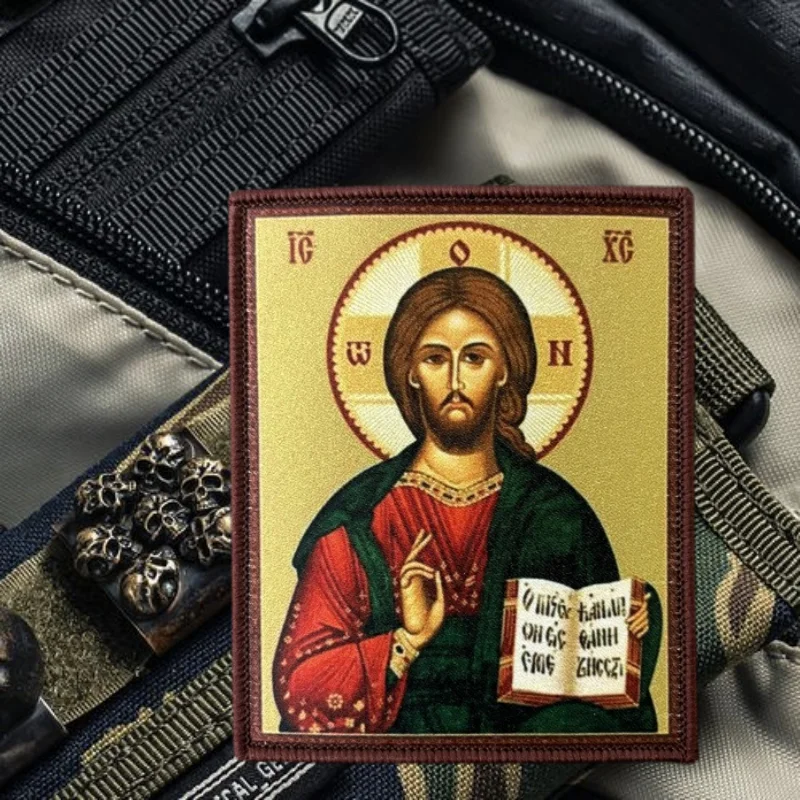 Parche táctico Jesucristo con gancho y bucle para chaleco - imagen 5