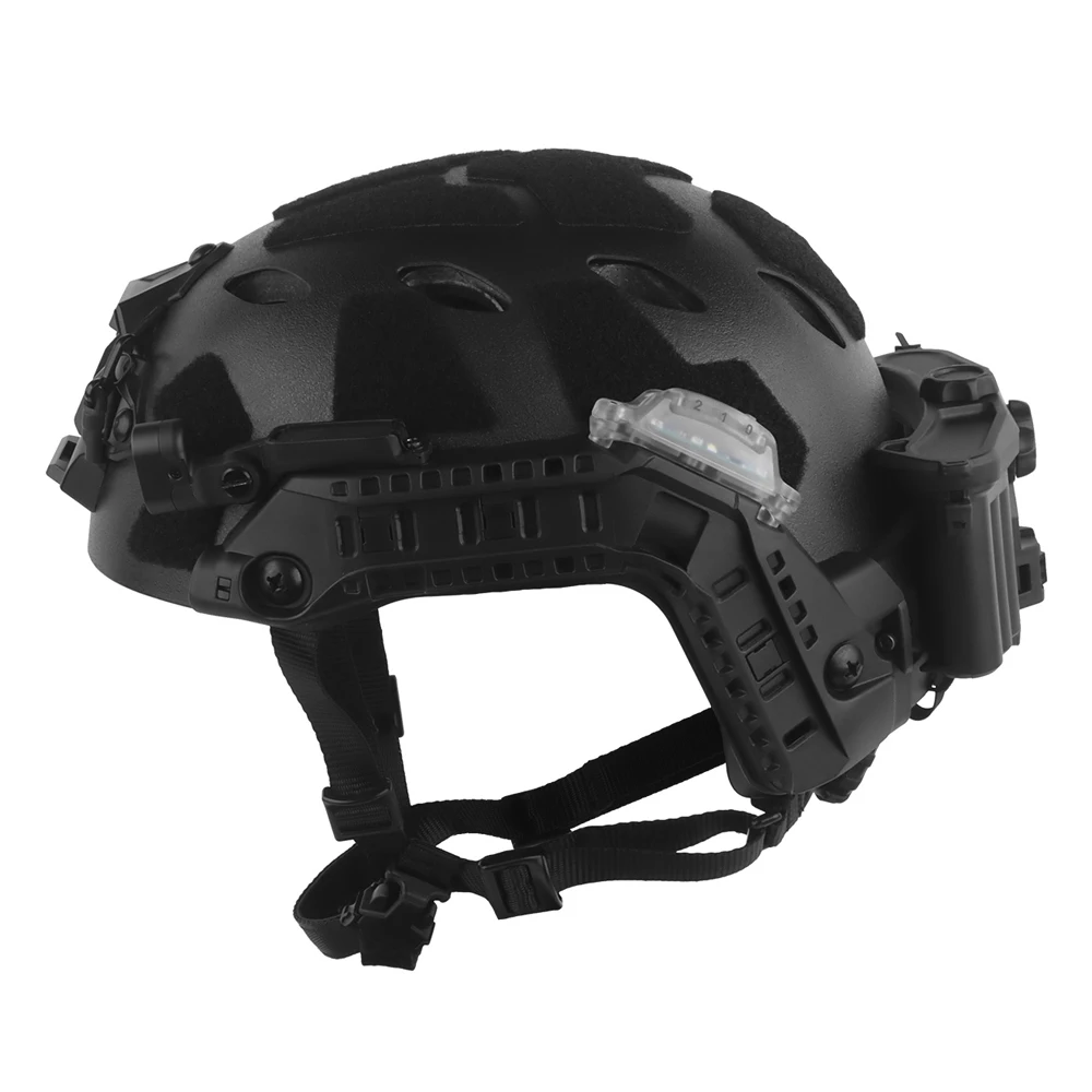 Juego de casco táctico rápido, riel de arco Modular, linterna IR con luz LED, luz de señal doble, alimentación de caja de batería, casco Airsoft - imagen 4