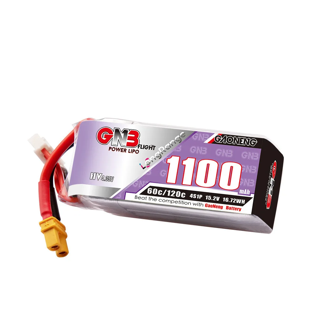 GNB 4S 15,2 V 1100mAh 60C/120C Hv Lipo batería para RC helicóptero Quadcopter avión Dron de carreras con visión en primera persona RC piezas 4S batería - imagen 3