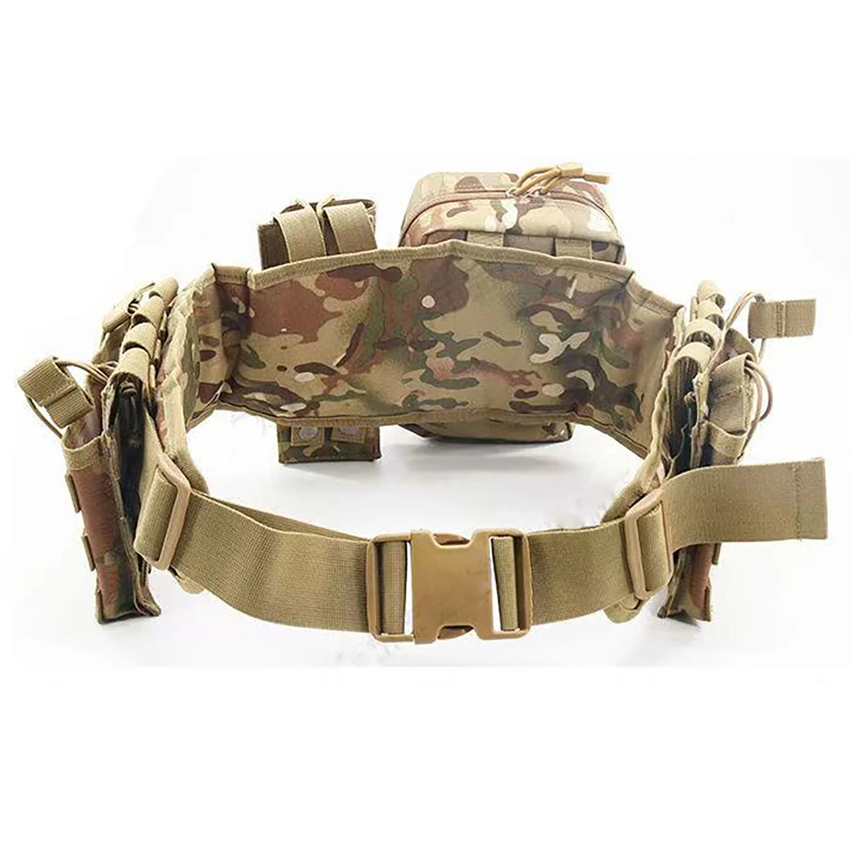 AQzxdc-Conjunto de cinturón táctico de camuflaje para cintura al aire libre, bolsa de accesorios de cinturón Molle multifuncional para adiestramiento al aire libre - imagen 3
