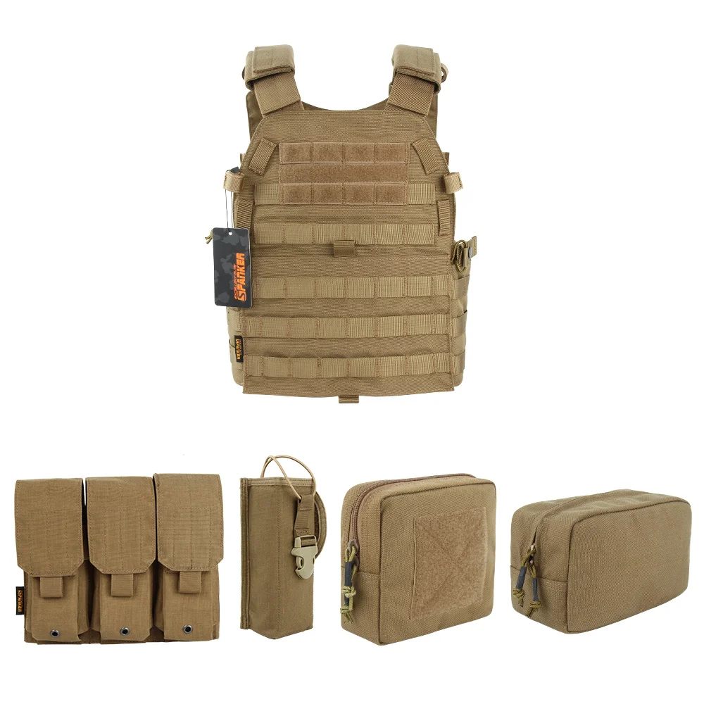 Chaleco táctico Molle para exteriores, traje ajustable con bolsa, chalecos de combate, seguridad, caza, juego CS, equipo de entrenamiento de Airsoft - imagen 4