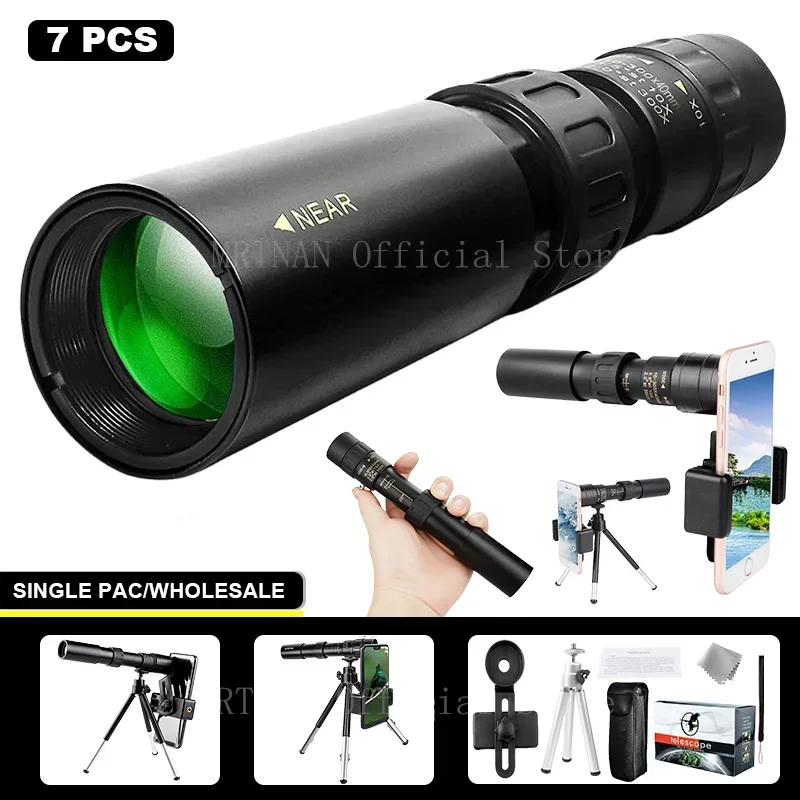 Binoculares militares de Metal, telescopio profesional portátil de largo alcance, Monocular para caza, Zoom 10-300X, HD, Bak4