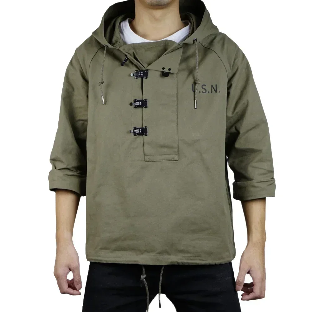 Chaqueta WW2 USN militar de algodón con capucha – Réplica histórica - imagen 5