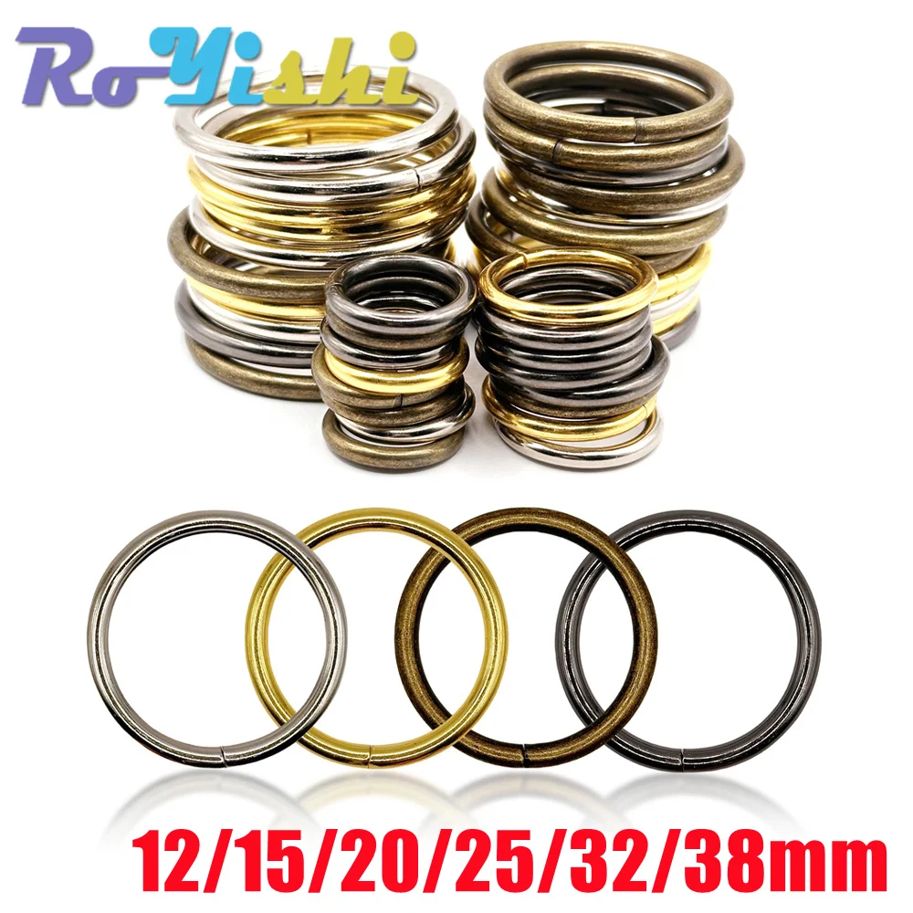Hebillas de anillo redondo circulares de Metal para correa de bolso, cierre de Collar de perro, correas, ganchos para cinturón, llavero, bucles, accesorios de Hardware para bolso, 10 Uds.
