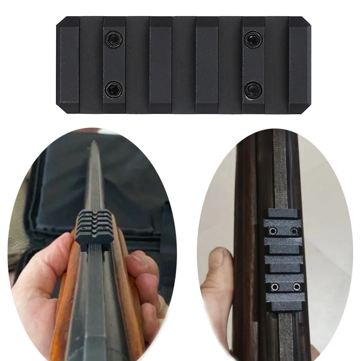 Mira óptica táctica con 5/8 ranuras, Base de montaje de alcance trasero, placa de riel Picatinny de aluminio de 21mm, Rifle de caza, telescopio de mira Airsoft - imagen 3